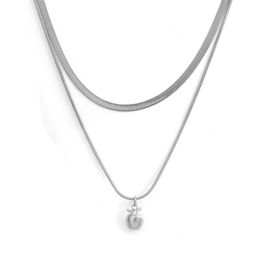 Moon Water Droplets Double Layer Necklaces  [304 Stainless Steel]