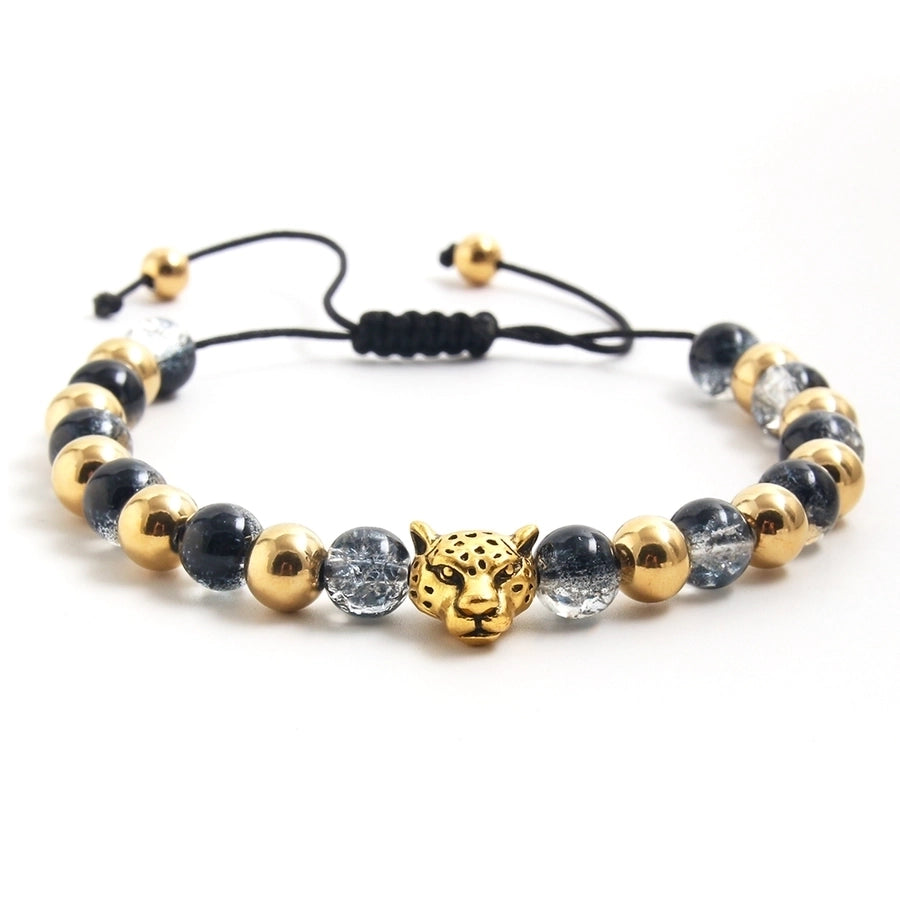 Pulsera de piedra tigre de estilo étnico [304 acero inoxidable]