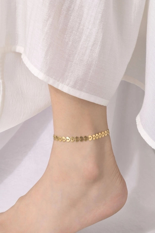 Leaves Anklet [201 Stainless Steel, 18K Gold Plated]