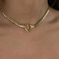 Heart Shape Snake Chain Bracelet/Necklace [304 Stainless Steel,18K Gold Plated]