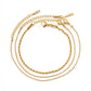 Set Of 3 Chain Bracelets [304 Stainless Steel,18K Gold Plated]