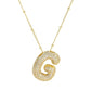 Gold Rhinestones Letter Necklace [304 Stainless Steel]