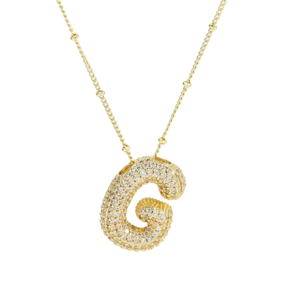 Gouden strass Letter ketting [304 roestvrij staal]