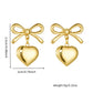 Heart Shape Bow Knot Earrings [304 Stainless Steel,18K Gold Plated]