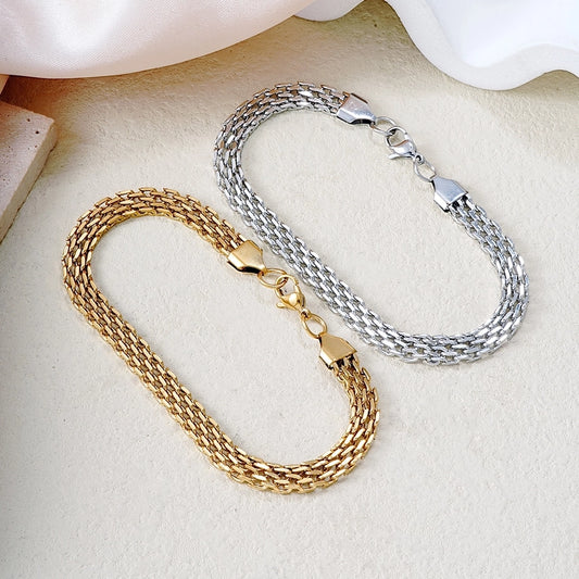 Thick Chain Bracelet [304 Stainless Steel,Rhodium Plated]