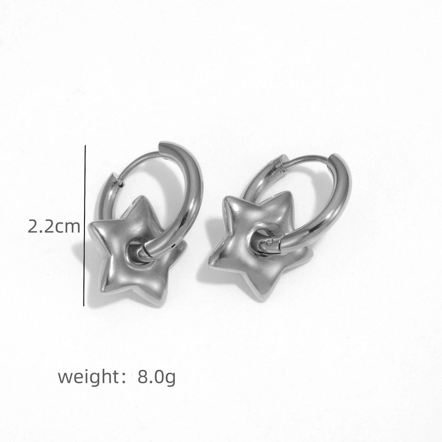 Boucles d'oreilles en forme d'étoile / coeur [304 en acier inoxydable]