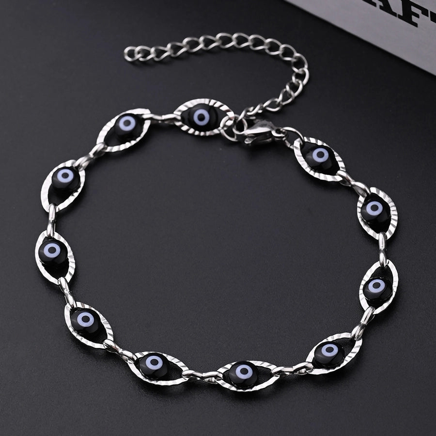 Artistic Slidable Devil's Eye Oval Bracelets [304 Stainless Steel]