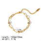 Quadrilateral Round Heart Shape Zircon Bracelets [304 Stainless Steel, 18K Gold Plated]