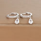 Water Droplets Zircon Earrings [Stainless Steel]