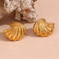 Marine Style Simple Style Sea Wave Ohrringe [304 Edelstahl, 18K Gold plattiert]