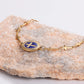 Blue Cross Bracelet [304 Stainless Steel, 18K Gold Plated]