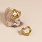 Heart Shape Pearl Earrings [304 Stainless Steel, 18K Gold Plated]