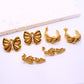 Flower Bow Knot Earrings [304 Stainless Steel,18K Gold Plated]