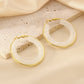 Round Resin Hoop Earrings [304 Stainless Steel, 18K Gold Plated]