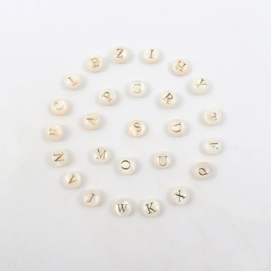 Round Shell Initial Letter Eye Bracelet [201 Stainless Steel]