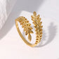 Leaf Ring [304 Stainless Steel 18K Gold Plated]