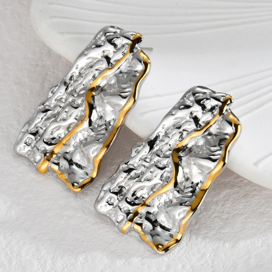 Two Tone Earrings [304 Stainless Steel, 18K Gold Plated]