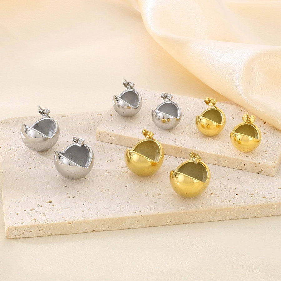 Semicircle Earrings [304 Stainless Steel,18K Gold Plated]