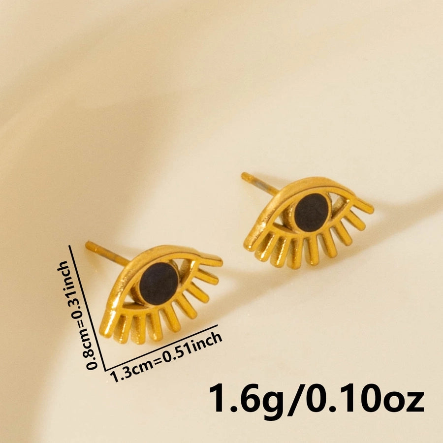 Eye Stud Earrings [304 Stainless Steel]