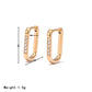 U Shape Zircon Earrings [304 Stainless Steel,16K Gold Plated]