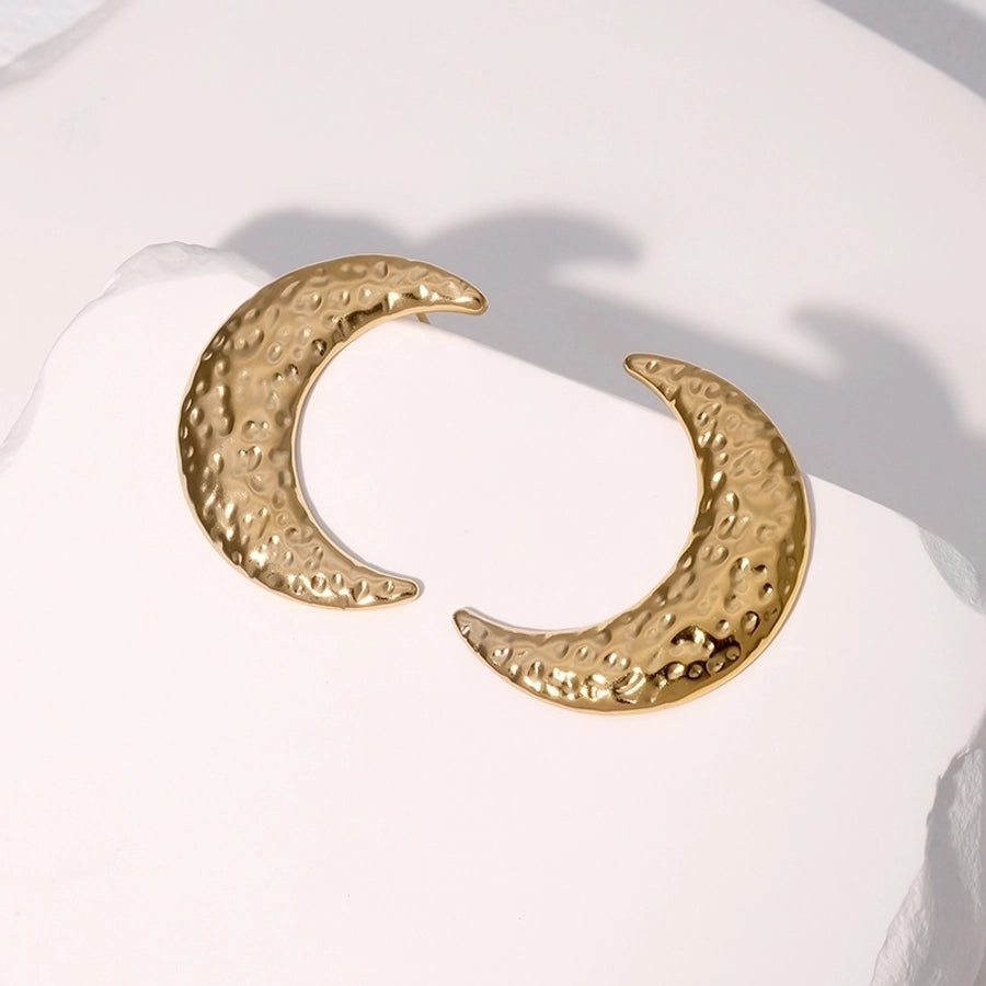 Moon Earrings [304 Stainless Steel,18K Gold Plated]