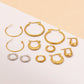 U Shape Circle Hoop Earrings [304 Stainless Steel,18K Gold Plated]