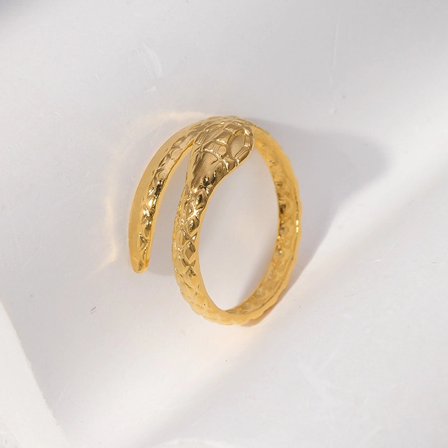 Anello aperto di serpente in stile vintage [304 in acciaio inossidabile 18k oro placcato]