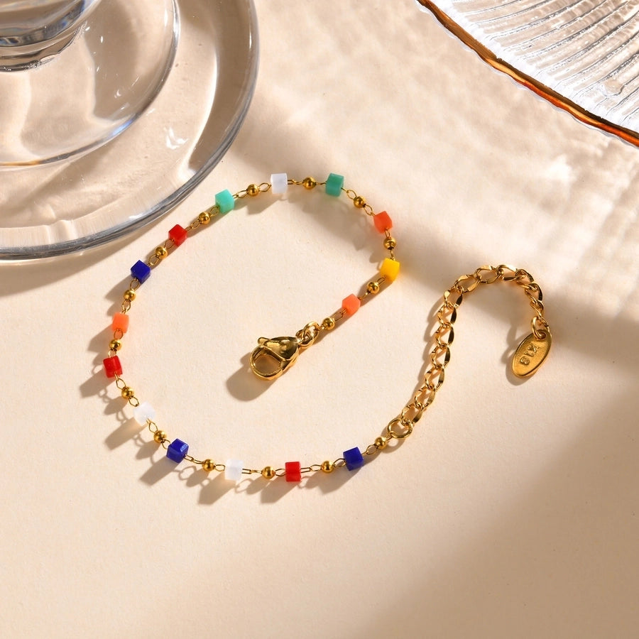 Colorful Beads Necklace/Bracelets [201 Stainless Steel]