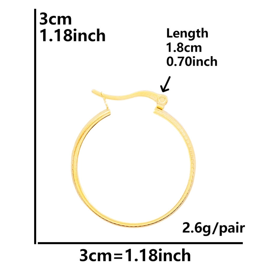 U Shape Circle Hoop Earrings [304 Stainless Steel,18K Gold Plated]