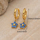 Flower Rhinestones Drop Earrings [304 Stainless Steel,18K Gold Plated]