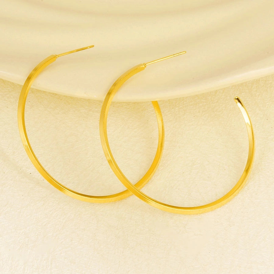 Round Hoop Earrings [304 Stainless Steel]