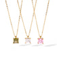 Preppy Style Square Zircon Necklace [304 Stainless Steel,18K Gold Plated]