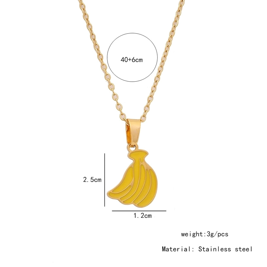 Fruit Necklace [304 Stainless Steel,18K Gold Plated]