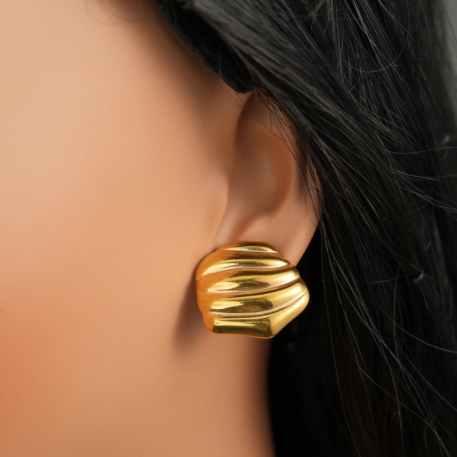 Mix Designs Earrings [304 Stainless Steel,18K Gold Plated]