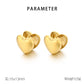 Heart Shape Stud Earrings [304 Stainless Steel,18K Gold Plated]