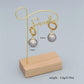 Drop Round Pearl Earrings [304 Stainless Steel, 18K Gold Plated]