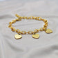 Multiple Hearts Chain Bracelet [Stainless Steel,18K Gold Plated]