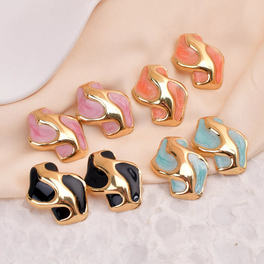 Pastel Animal Print Earringings [304 nerezová ocel]