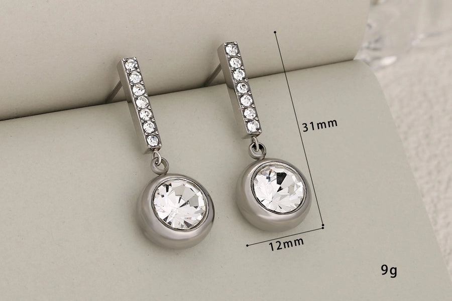 Shiny Round Plating Earrings [304 Stainless Steel,18K Gold Plated]