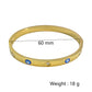 Devil's Eye Zircon Bangle bracelet  [304 Stainless Steel 18K Gold Plated]