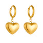 Heart Shape Drop Earrings [304 Stainless Steel,18K Gold Plated]