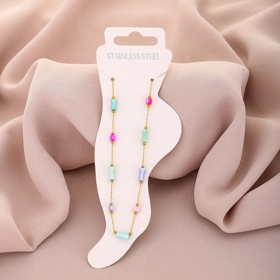 Colorful Star Anklet [304 Stainless Steel, 18K Gold Plated]