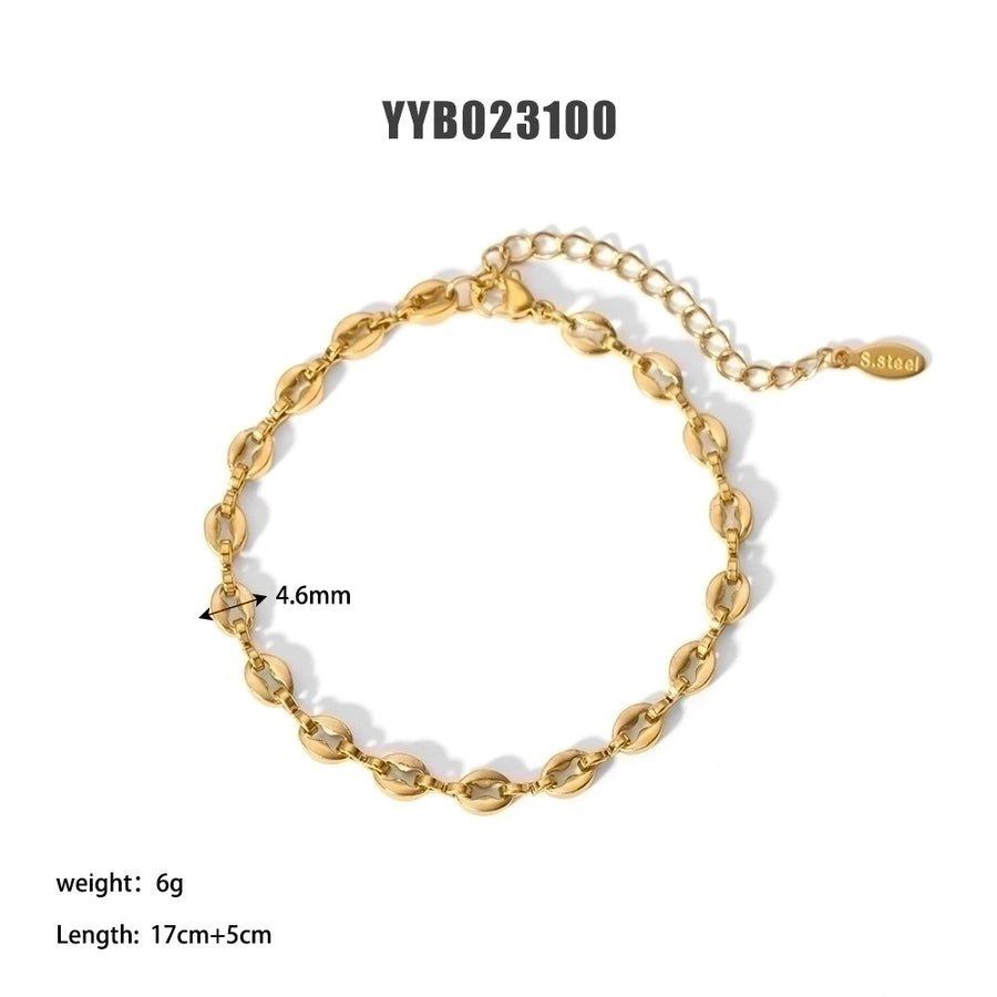 Various Styles Chain Bracelets [201 Stainless Steel,18K Gold Plated]