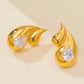 Water Droplets Zircon Earrings [304 Stainless Steel,18K Gold Plated]