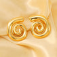 Lines Spiral Stripe Earrings [304 Stainless Steel,18K Gold Plated]