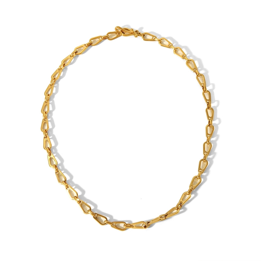 Droplets Hollow Chain Bracelet/Necklace/Jewelry Set [304 Stainless Steel, 18K Gold Plated]