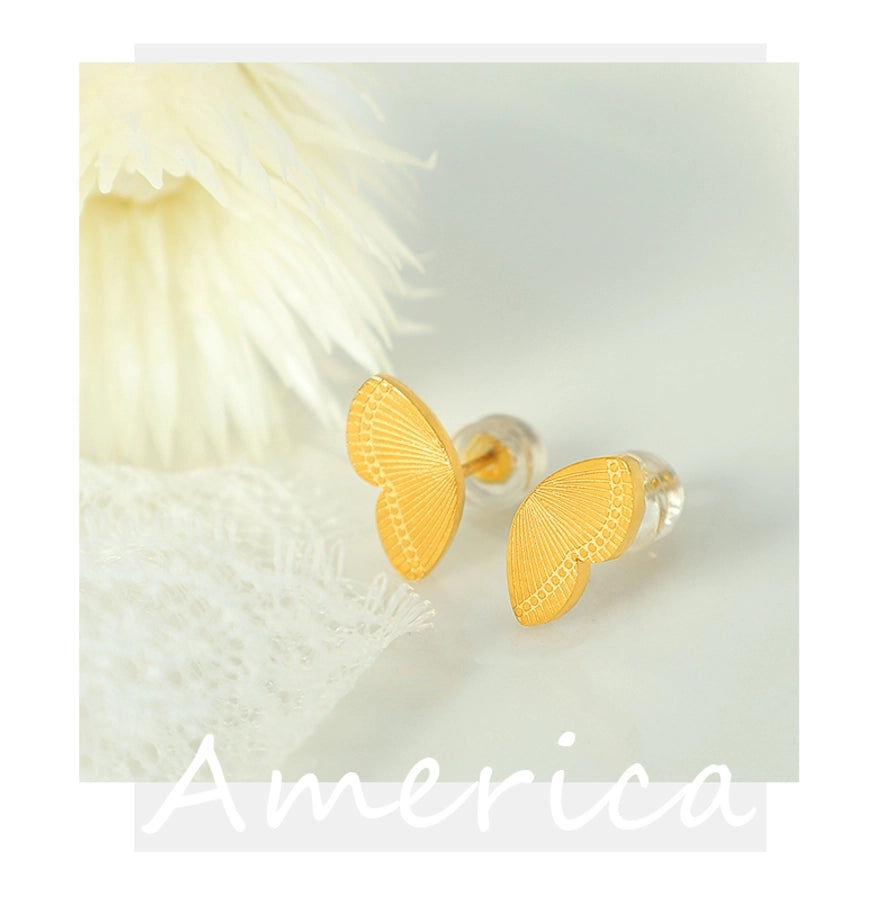 Butterfly White shell Earrings [304 Stainless Steel]