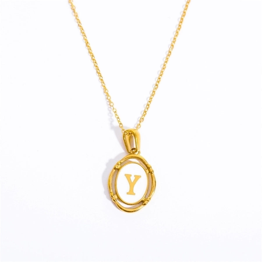 Letter Necklace [201,304 Stainless Steel,18K Gold Plated]