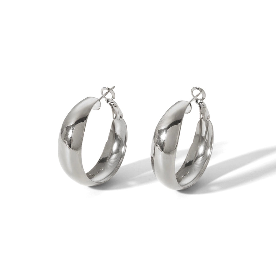 Round Polishing Hoop Earrings [304 Stainless Steel,18K Gold Plated]