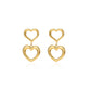 Double Hanging Hearts Earrings [304 Stainless Steel,18K Gold Plated]